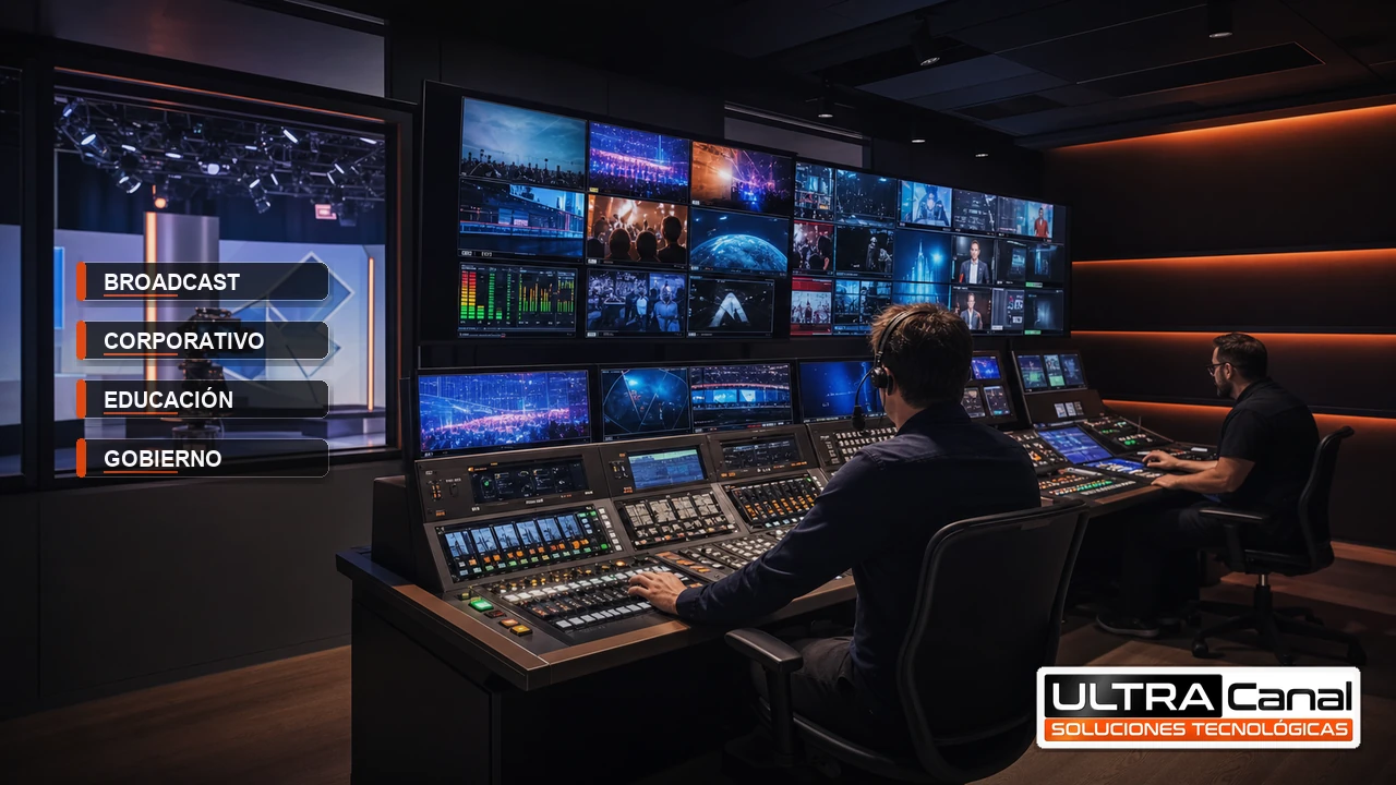 Sala de control broadcast UltraCanal para proyectos corporativos, educaci&oacute;n y gobierno